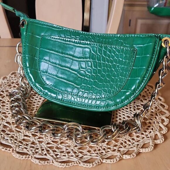 Zara green ang gold chain  small bag - Picture 1 of 5